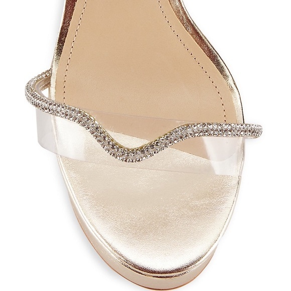 ‼️NEW $158.00 SCHUTZ Cath Crystal-Embellished Platform Sandals - Picture 3 of 12